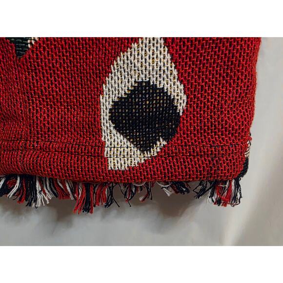 Colorful Tapestry Blanket Rug Pants Fringed Sides and Hem 28" Waist 29" Inseam - Picture 3 of 6